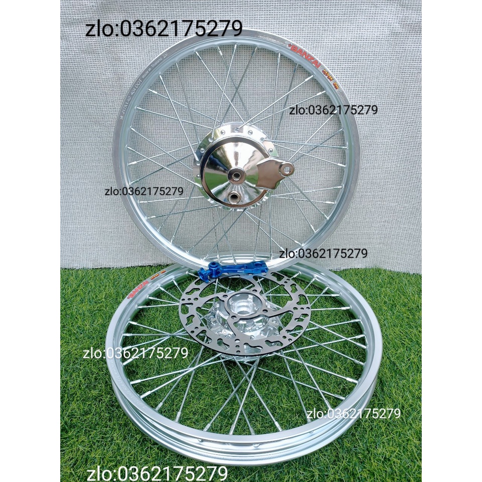 CẶP BÁNH CĂM XE WAVE.DREAM .FUITRON TRƯỚC ĐÙM NIỀN NHÔM BAN ZAI .DALE.SOLUTE.SH THÁI BẠC KÈM MÁ PHANH VÀ PÁT MÀU VỚI ĐĨA