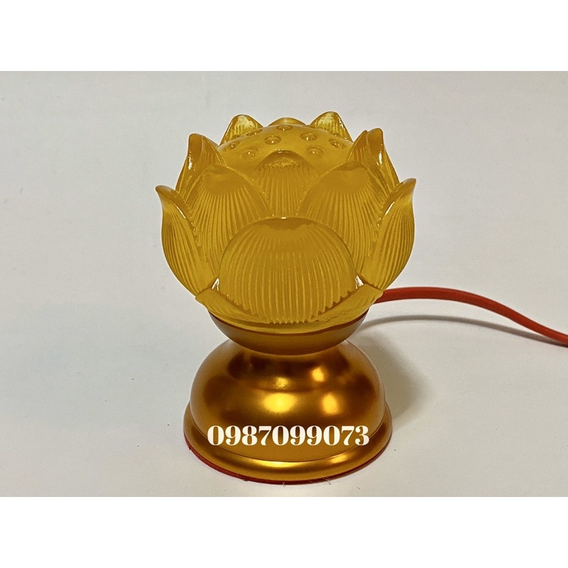 Đèn thờ led quả cầu pha lê, hoa sen lưu ly, búp sen lưu ly