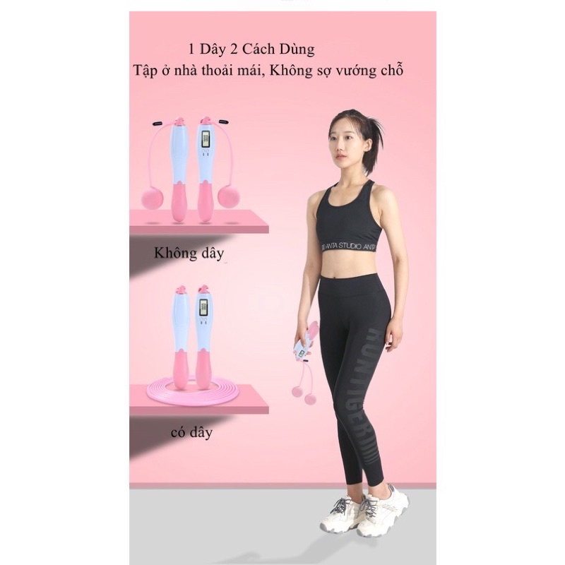 Dây nhảy đếm số vòng tự động tập thể thao tiện lợi