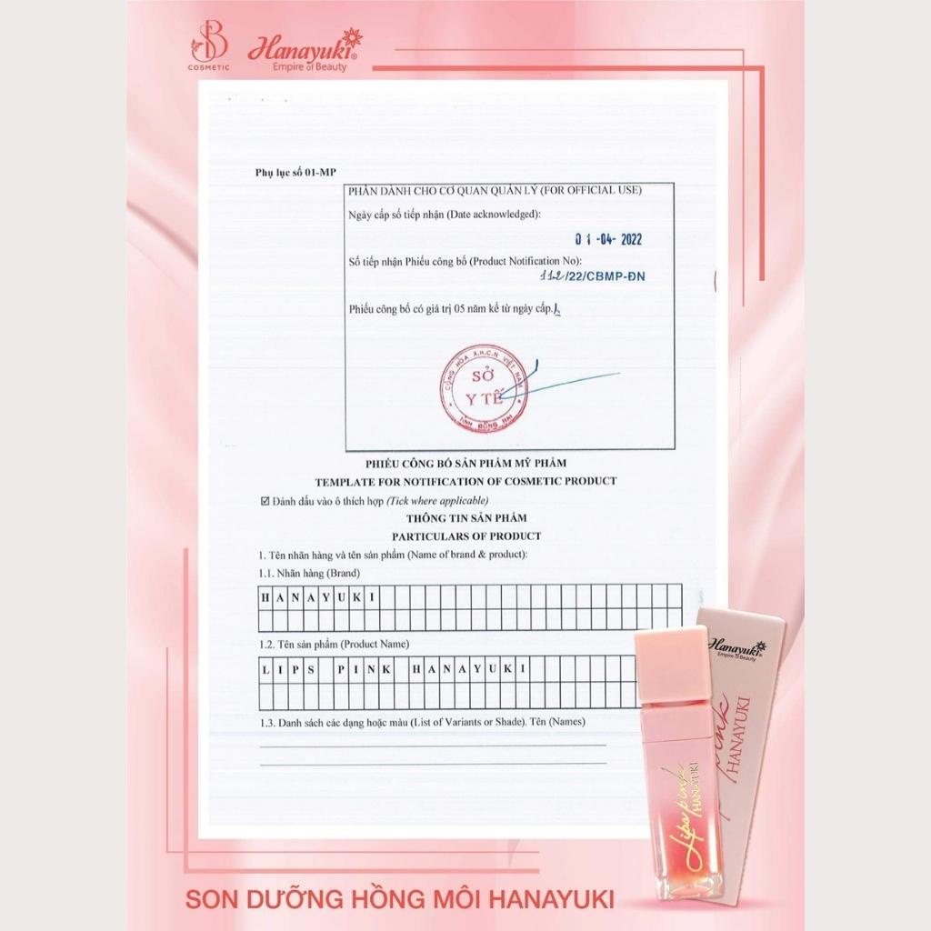 Son dưỡng hồng môi HANAYUKI khử thâm môi chính hãng son dưỡng có màu SHOP 9999