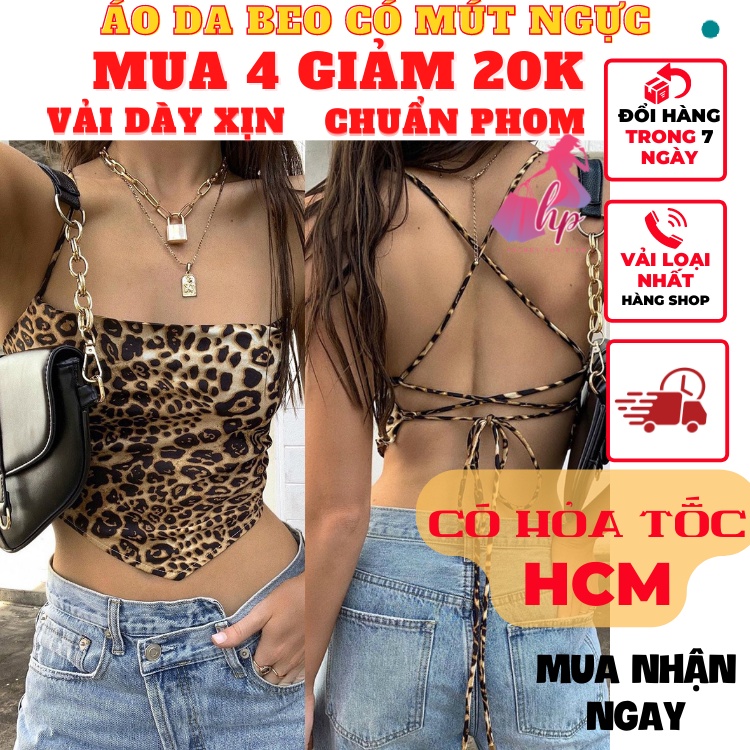 áo yếm croptop nữ thắt dây nơ ôm body da beo phong cách hàn quốc cực sexy- A131