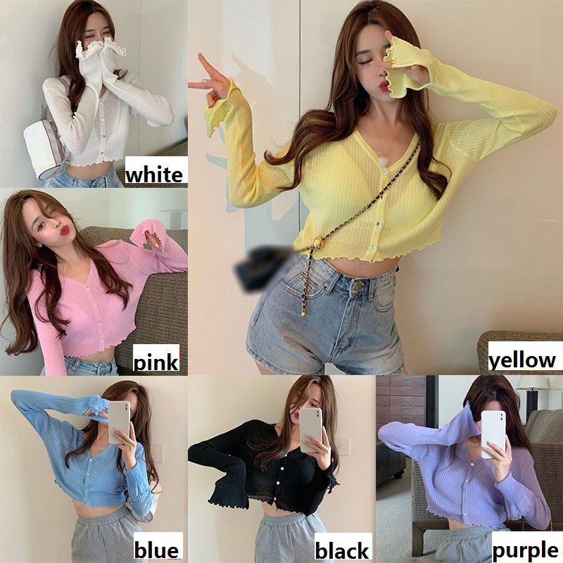 Áo Khoác Cardigan Tay Dài Cổ Chữ V Chống Nắng Thời Trang Cho Nữ | BigBuy360 - bigbuy360.vn