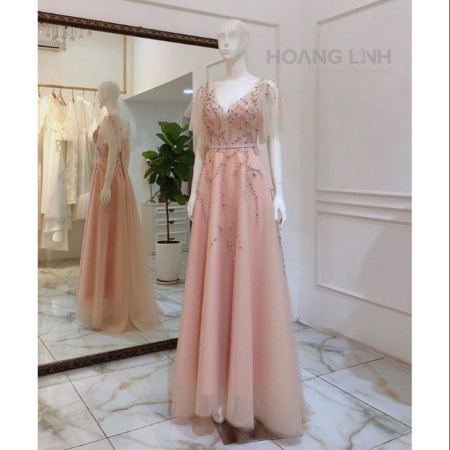 ĐẦM MAXI DỰ TIỆC TAY LOE KẾT ĐÁ