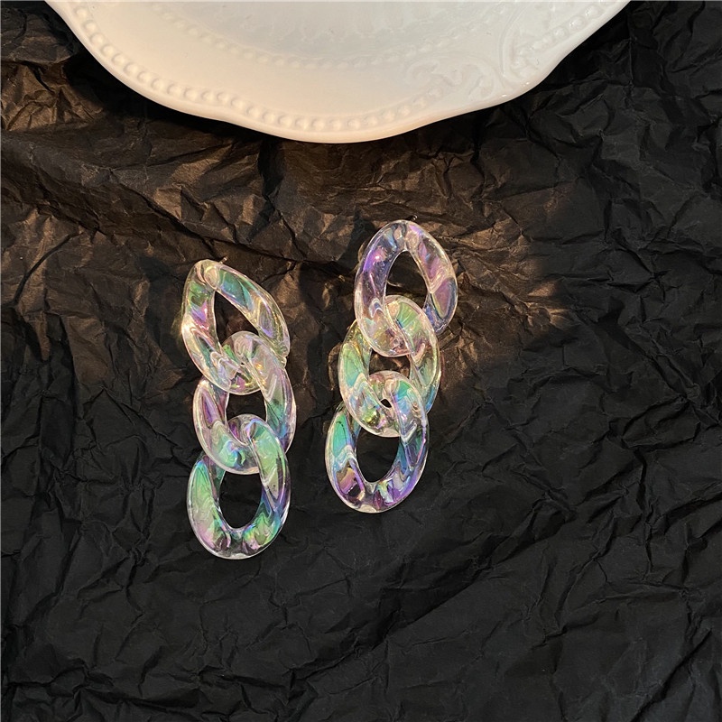 [Fashion Korean Transparent Acrylic Chains Stud Earrings ] [Ladies Elegant Studs Earrings] [Korean INS Simple Style Bridal Wedding Party Ear Jewelry]