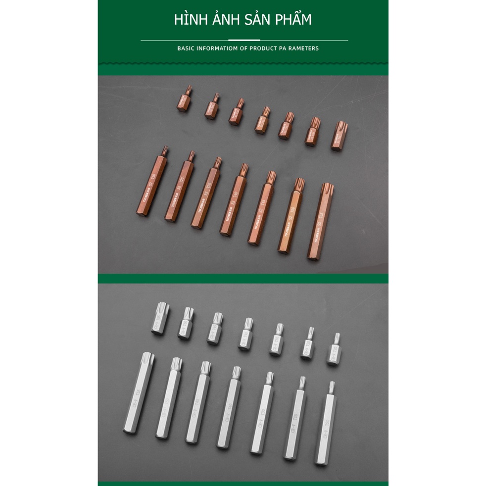 Bộ 40 đầu vít lục giác, hình sao ... các cỡ, Star Screwdriver Star Torx Socket Set - Một sản phẩm của TUOSEN