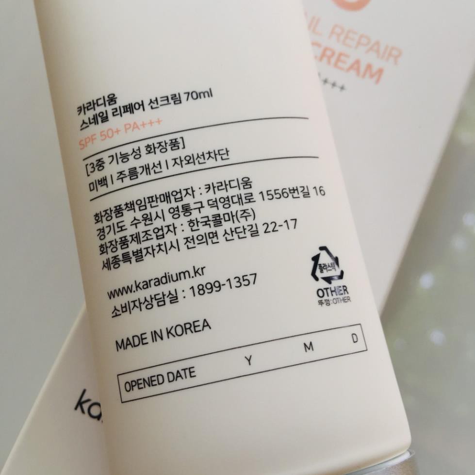 Kem chống nắng Karadium Snail Repair Sun Cream SPF 50 PA+++70