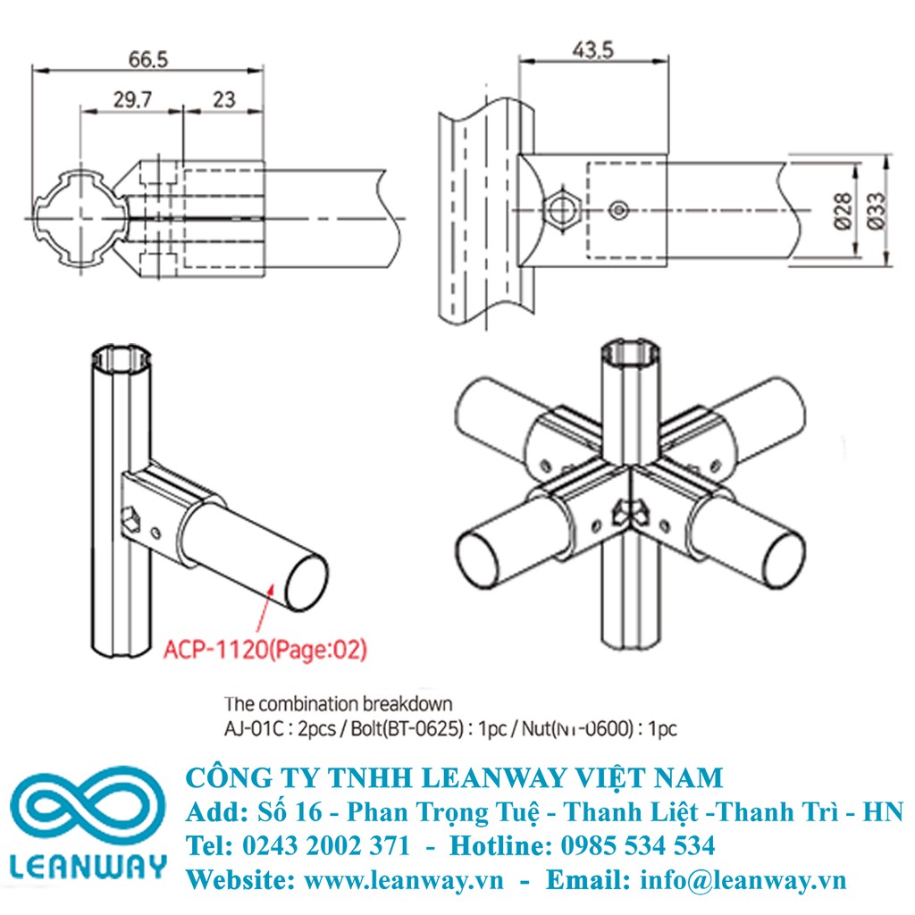 Khớp nối nhôm  AJA-01C