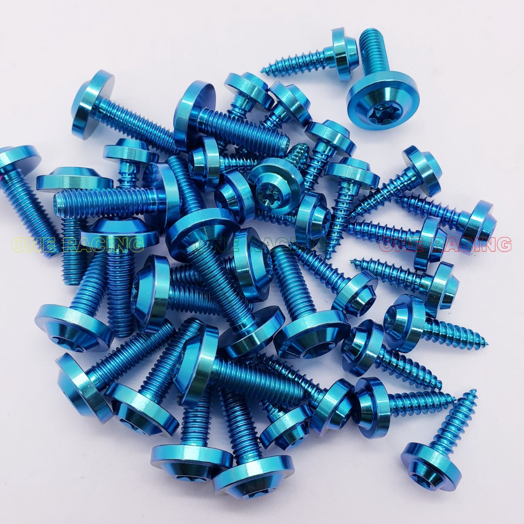 Full ốc titan sirius exciter winner wave sonic satria jupiter dàn áo xe máy, dòng ốc gr5 cao cấp, màu lục bảo