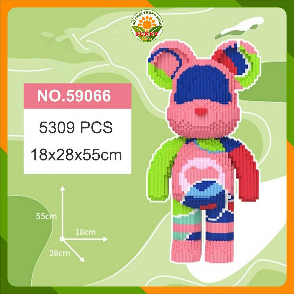 Đồ chơi lắp ghép Gấu Bearbrick Ngôi sao phong cách - Mô hình lắp ghép 3D Gấu Bearbrick - Cao 55cm - 4600+pcs - Sunny