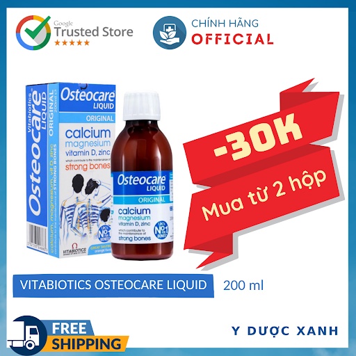 OSTEOCARE LIQUID, 200ml, Canxi dạng nước, Siro bổ sung canxi d3 cho trẻ em, người lớn - Y Dược Xanh