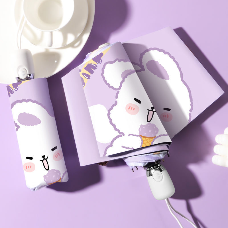 Dù gấp tự động chống tia UV thiết kế họa tiết xinh xắn