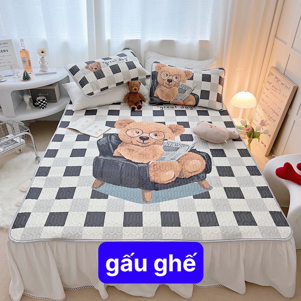 Chiếu điều hoa cao su non 5D Luxury ,tặng kèm 2 gối cao su non- Mẫu mới 2023