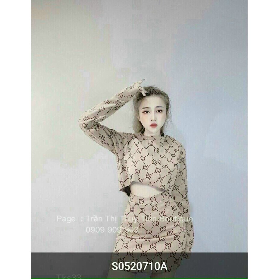 SET CHÂN VÁY & ÁO TAY DÀI IN DG