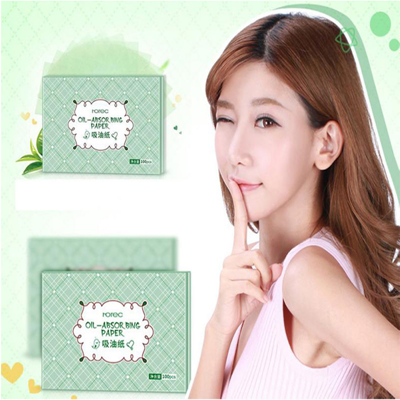[Hàng mới về] Set 100 giấy thấm dầu chiết xuất trà xanh dành cho làm sạch da mặt