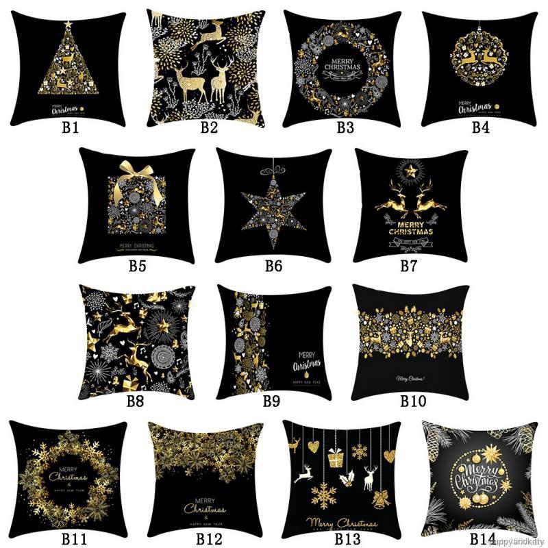 puppyandkittyPillowcase Christmas Theme Pillow Cover Sofa Cushion Cover Christmas Decoration Pillowcase