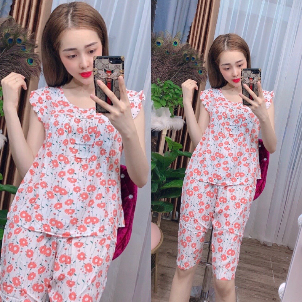 ĐỒ BỘ TOLE NỮ MẶC NHÀ HOA NHÍ (ẢNH THẬT KÈM VIDEO), GIAO HOA NGẪU NHIÊN - TL22