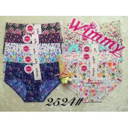 Quần lót cotton ép ko đường may có hoa văn