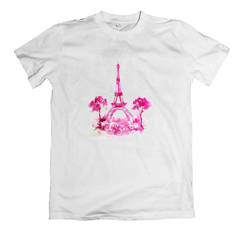 Áo thun in hình phong cách tháp eiffel đẹp