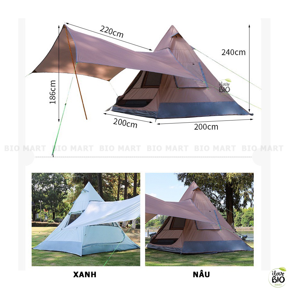 Lều Cắm Trại Lều Dã Ngoại 4-6 Người Thông Thoáng – Lều Mái Che Đi Phượt Cắm Trại Dã Ngoại Du Lịch Chống Thấm - P023 | BigBuy360 - bigbuy360.vn