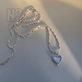 Dây chuyền hợp kim mặt hình trái tim đính đá opal sang trọng dành cho nữ