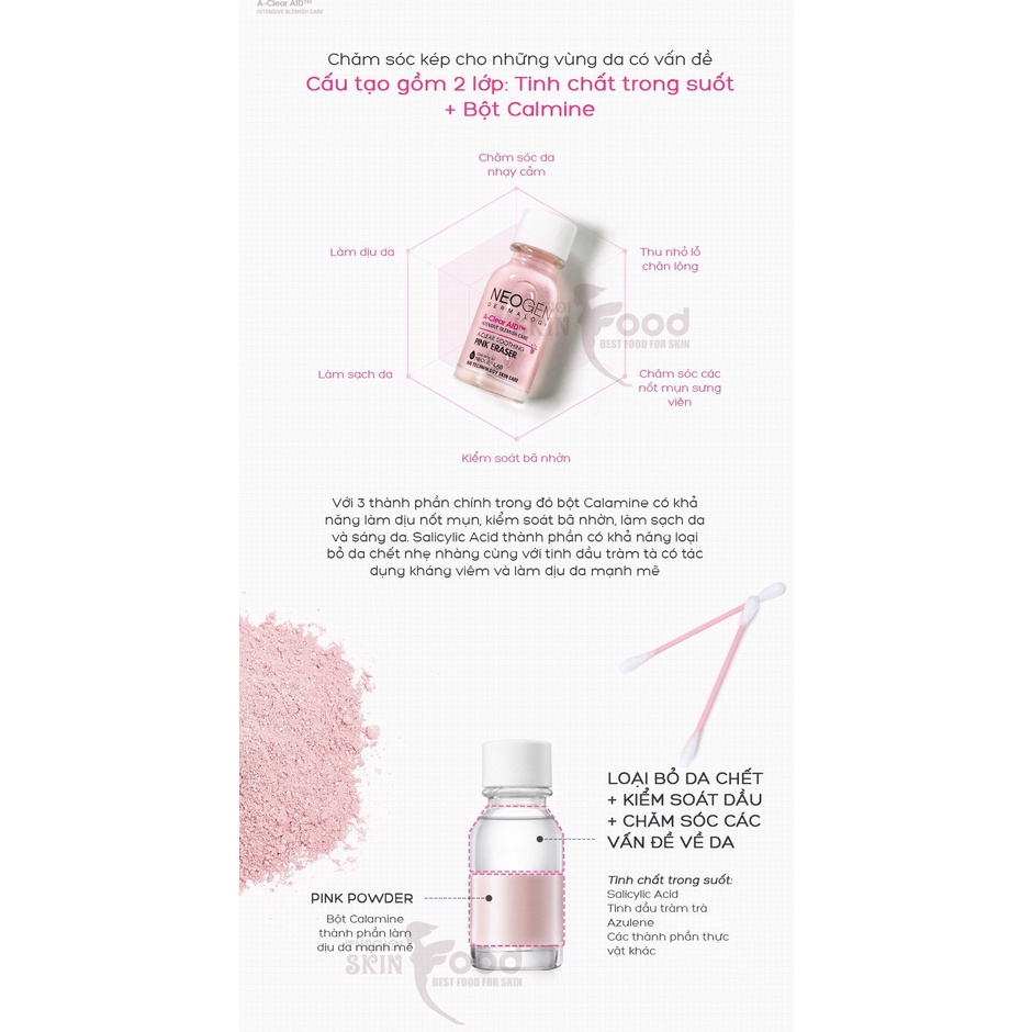 Chấm Mụn Neogen A-clear Soothing Pink Eraser 15ml Xẹp Mụn Giảm Sưng Đỏ Không Gây Kích Ứng 15ml | BigBuy360 - bigbuy360.vn