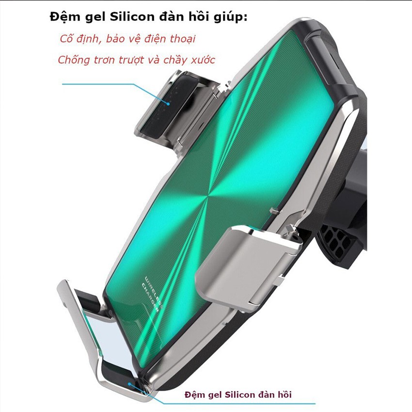 Giá đỡ điện thoại kiêm Sạc không dây ô tô 15W chuẩn Qi Magic Clip S9 cao cấp, bảo hành 12 tháng tại shop Ecomtop