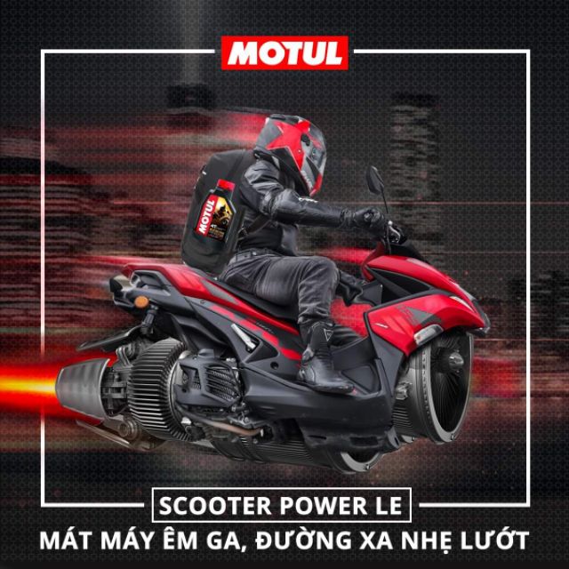 Nhớt tổng hợp 100% xe tay ga 800ml Motul Scooter Power LE 5W40 0,8Lít (Fully Synthetic Oil Motor Bike toàn phần)