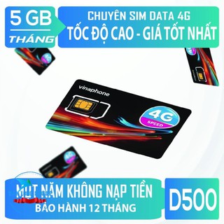 Sim 4G Vinaphone miễn phí 1 năm ko cần nạp tiền D500, VD149, D60G, VD89
