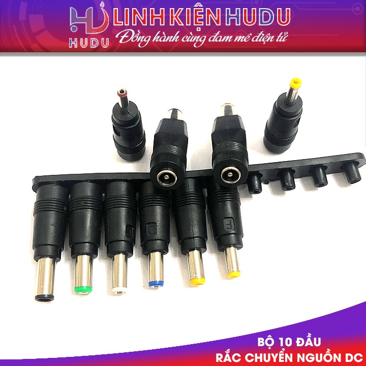 Bộ 10 đầu chuyển rắc dùng cho máy tính xách tay laptop an toàn dễ dàng sử dụng linh kiện điện tử HuDu