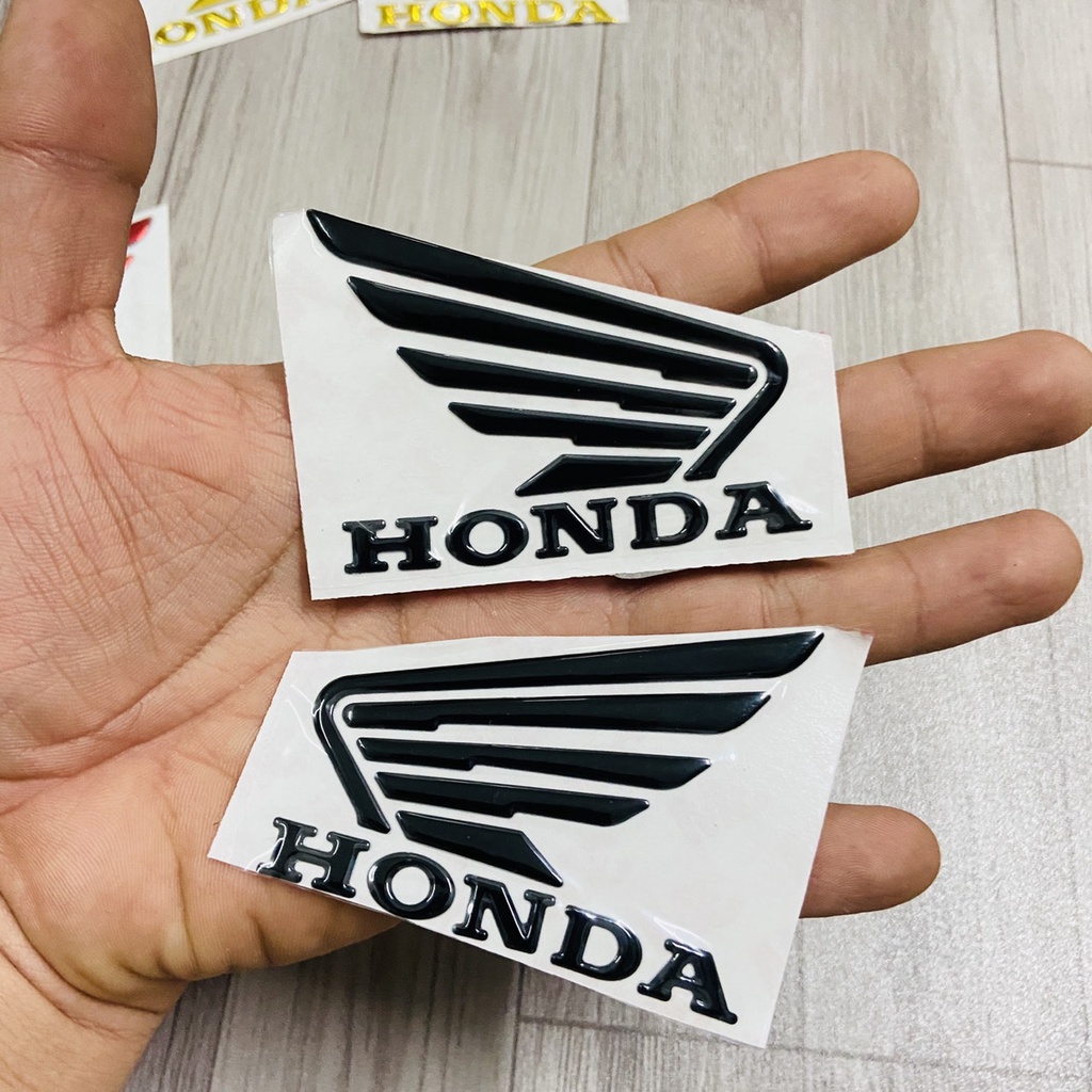 Bộ tem cánh chim Honda chất liệu nhựa mạ chrome siêu nét dán trang trí xe máy