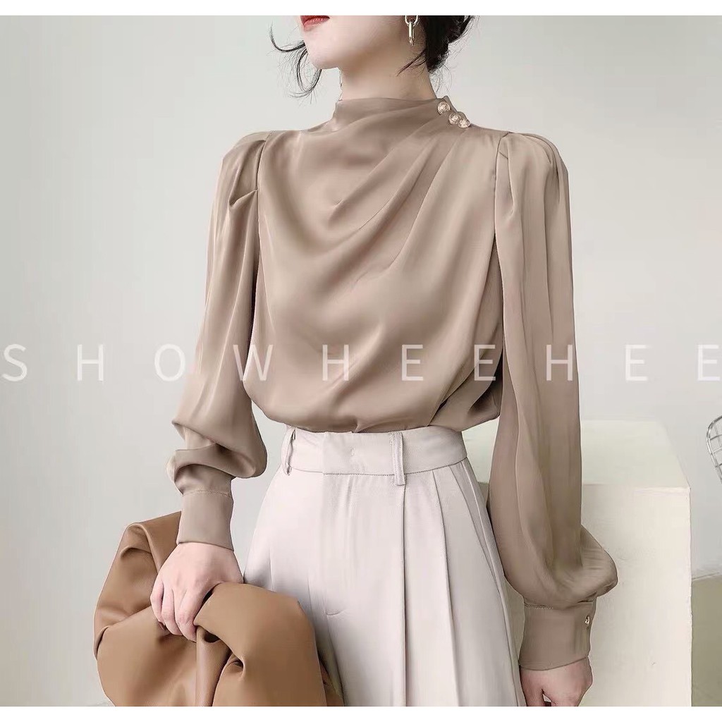 Áo lụa dài tay cho nữ | BigBuy360 - bigbuy360.vn