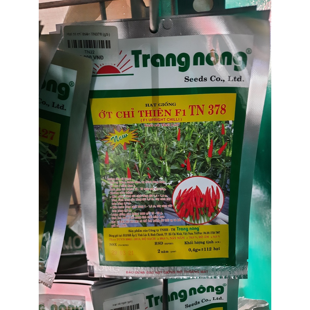 Hạt giống ớt chỉ thiên Trang Nông TN378