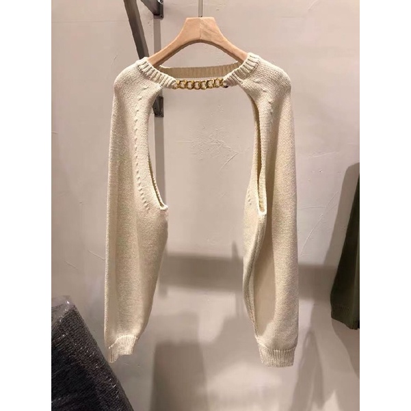 Áo khoác len croptop cánh dơi form rộng chuỗi xích Ulzzang siêu chất đủ màu ❤️