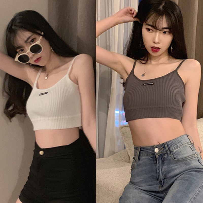 QKOOLE Áo hai dây  phong cách Hàn Quốc quyến rũ cho nữ