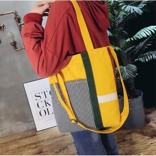 Túi tote phối sọc Living