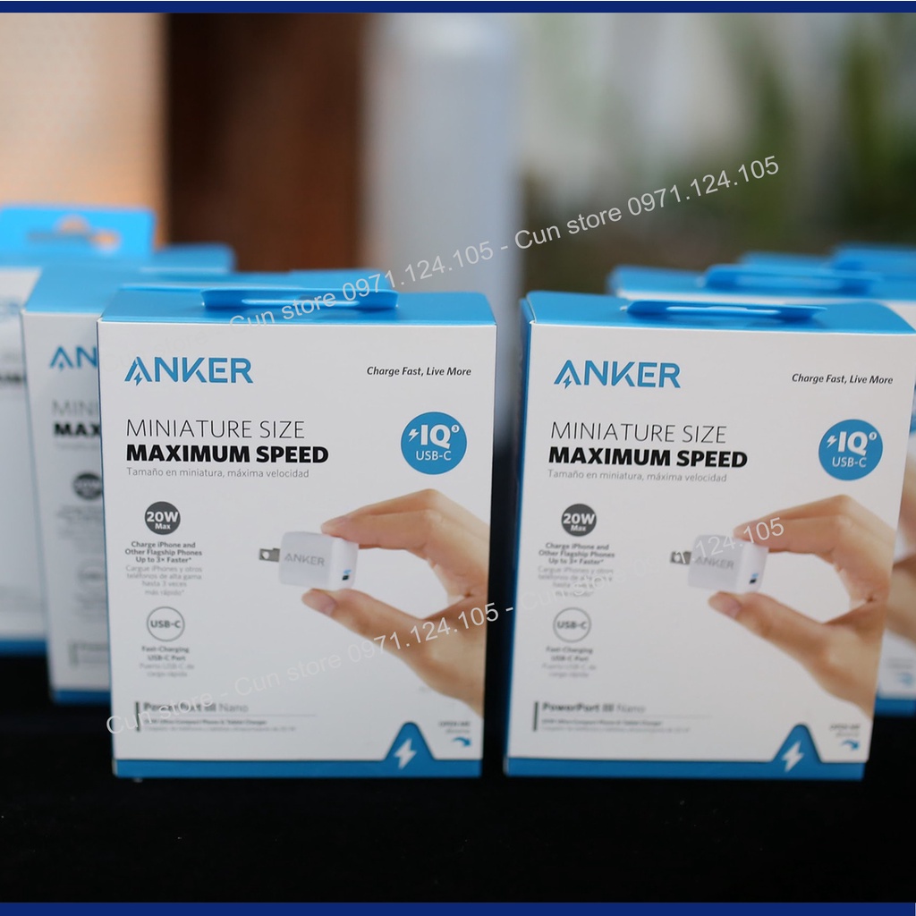 Củ sạc nhanh Anker PowerPort 3 Nano 20W IQ3 - A2633 siêu nhỏ gọn | Bảo Hành 12 tháng