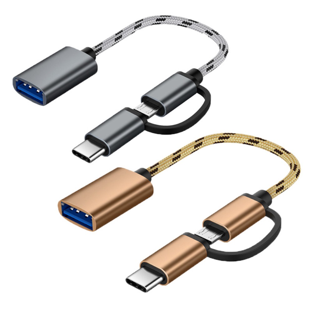 Cáp chuyển đổi 2 trong 1 từ lỗ cắm USB OTG sang đầu cắm Micro USB