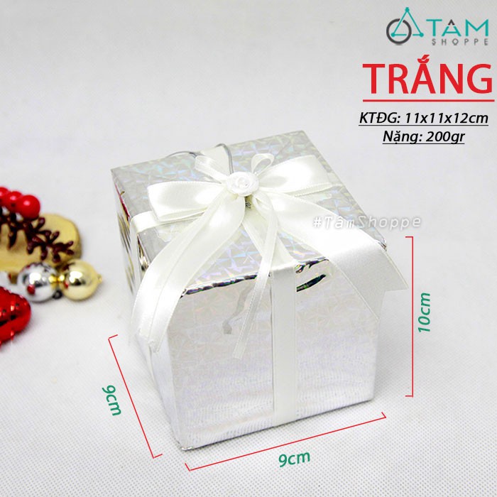 Hộp quà vuông trang trí nhiều màu ĐK9cm X-HQUA-03