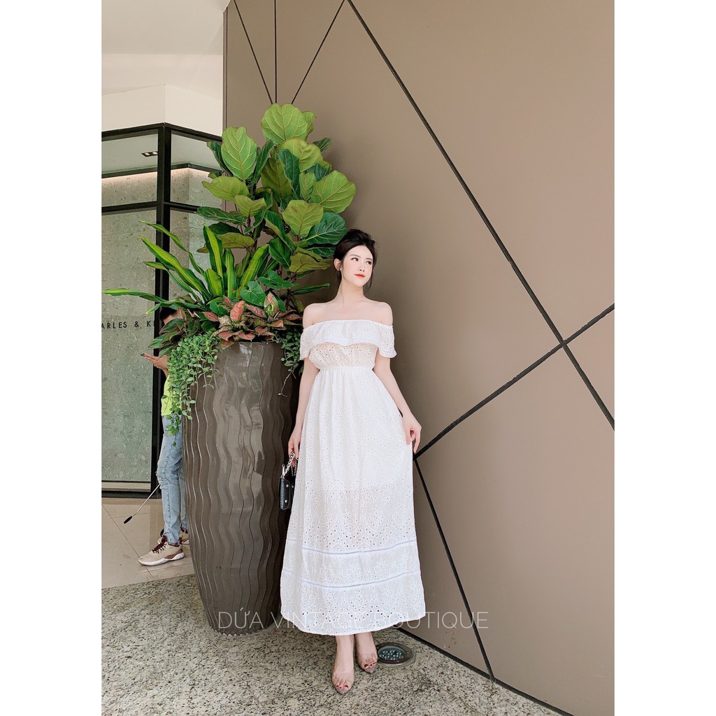 Đầm maxi trễ vai bèo, Chất liệu thô cao cấp 17066 | BigBuy360 - bigbuy360.vn