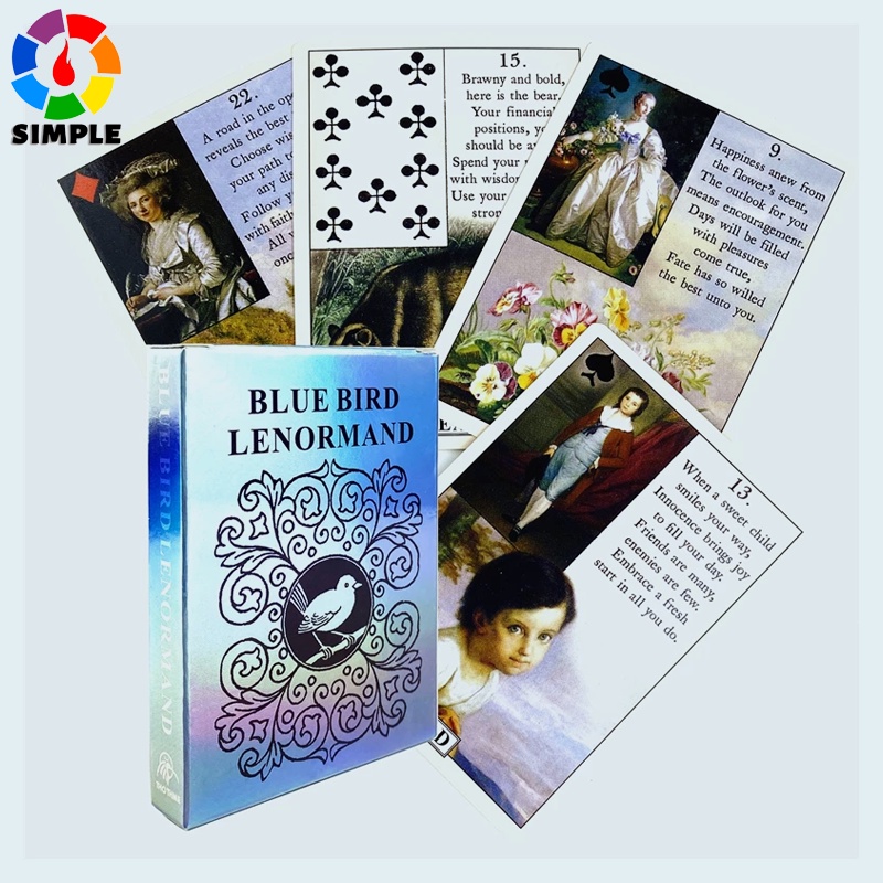 Blue Bird Lenormand  Thẻ Trò Chơi Oracle Hình Chim Lenormand Dễ Thương