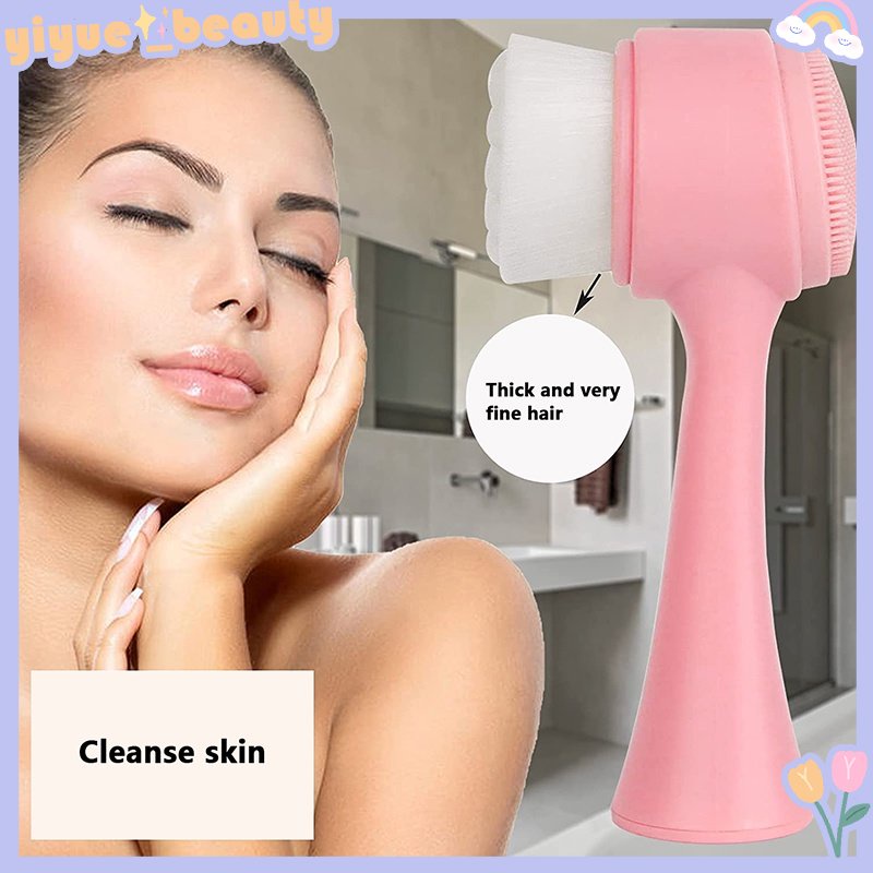 Cọ Rửa Mặt Silicone Hai Mặt Mát Xa Làm Sạch Lỗ Chân Lông