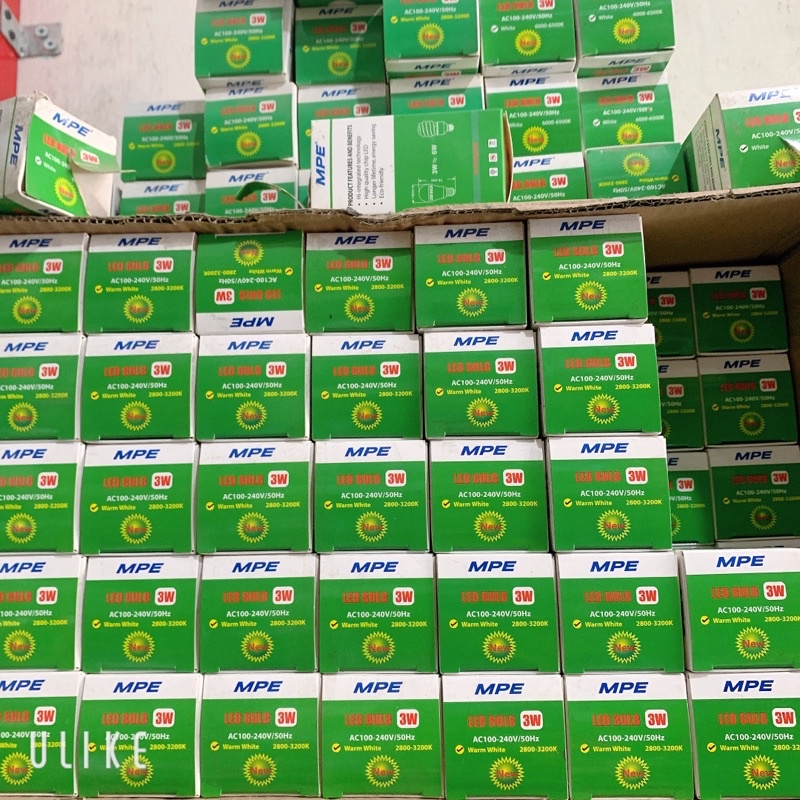 Bóng đèn Led buld 3w MPE ánh sáng trắng, vàng chuẩn hàng chính hãng