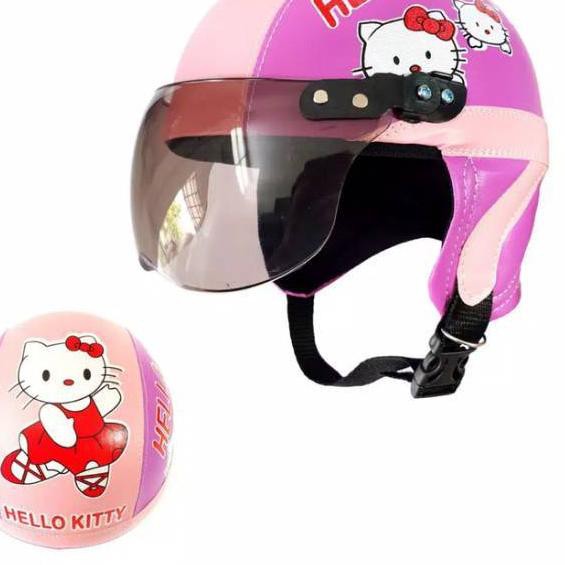Mũ Bảo Hiểm Hình Hello Kitty Dễ Thương Cho Bé Từ 2-5 Tuổi
