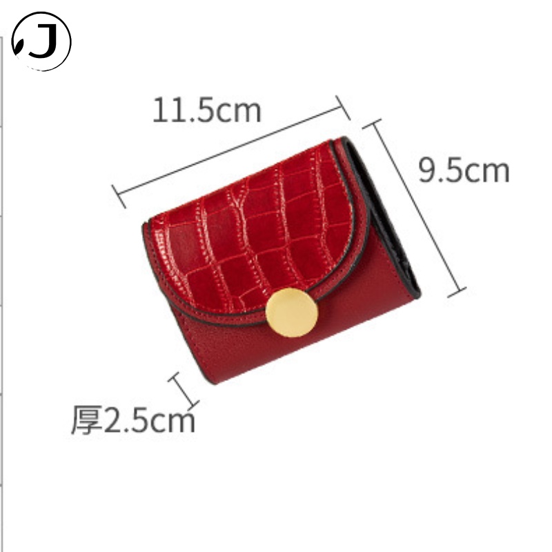 Ví da PU cầm tay dáng ngắn gập nhỏ gọn đẹp thời trang cao cấp da giá rẻ bóp đựng tiền thẻ làm ba họa tiết da cá sấu phong cách cổ điển sang trọng thời trang mini cao cấp cho nữ