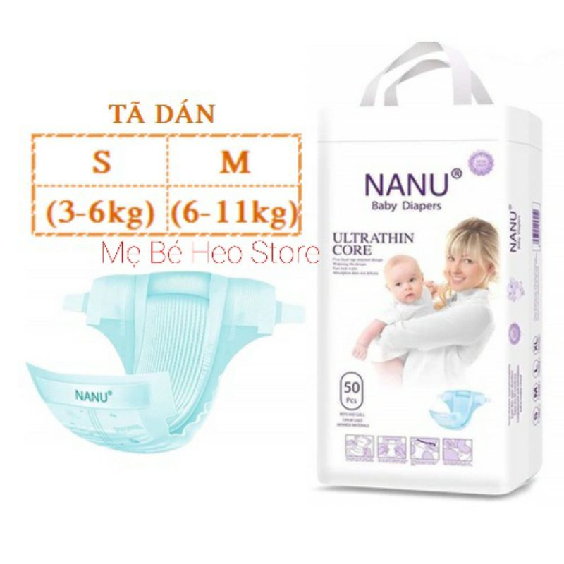 HÀNG CHÍNH HÃNG - Bỉm Dán/Tã Dán Nanu Size S100 M100