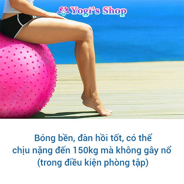 Bóng Yoga GYM Fitness Có Gai Massage, Đường Kính 75cm | Chịu Sức Nặng Đến 150kg, Chống Nổ