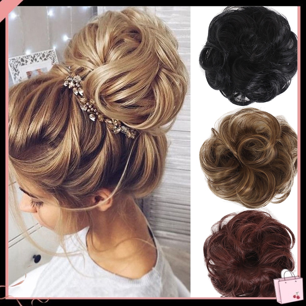 Búi Tóc Giả Xoăn Gợn Sóng Co Giãn