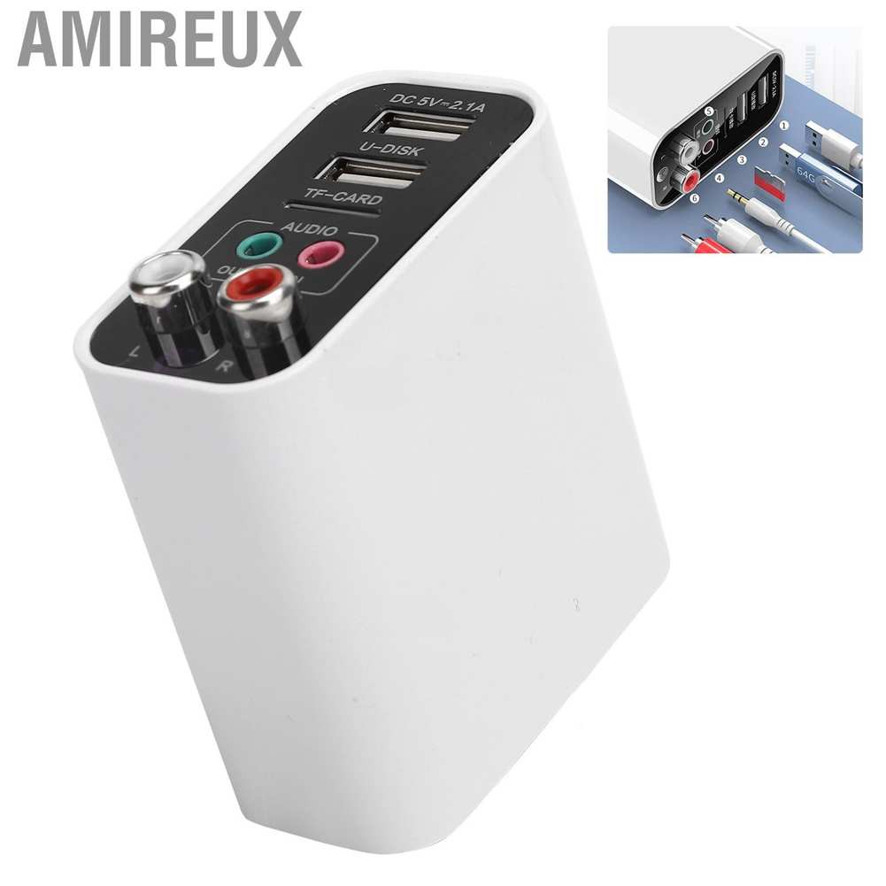 Amireux Bluetooth Adapter 5.0 Receiver Transmitter 3.5mm to Wireless AUX Audio 110‑240V