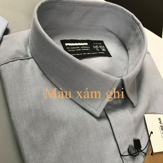 Sơ Mi Gân Chéo Màu Xám Ghi - Vải Mềm, Không Nhăn - Form Rộng, Kiểu Dáng Thời Trang - Shop Econobi