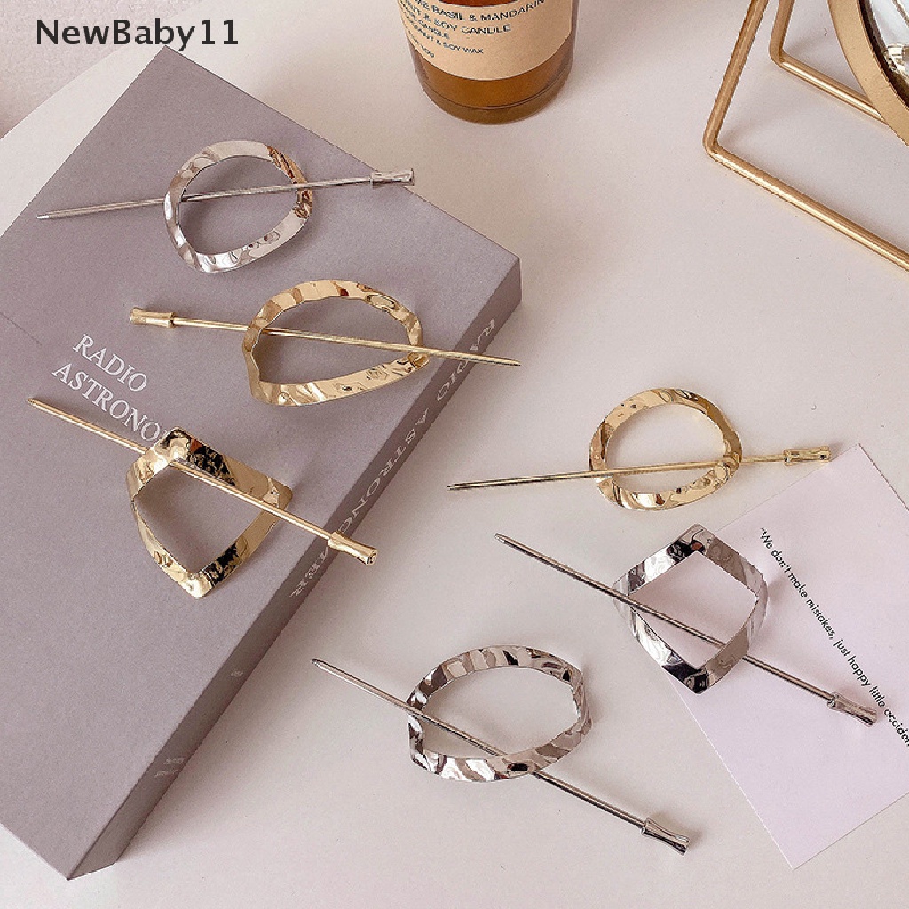 Kẹp Tóc Màu Vàng / Bạc Tạo Kiểu Tóc Đuôi Ngựa Thời Trang Cho Nữ